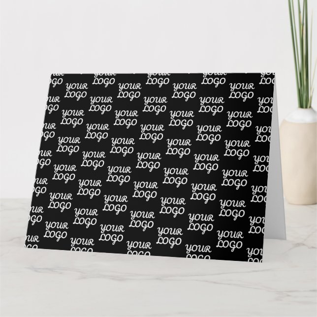 Your Logo | Simple Repeating Logo Pattern  Card (Front)
