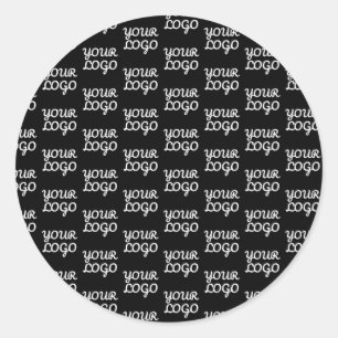 Your Logo   Simple Repeating Logo Pattern  Classic Round Sticker
