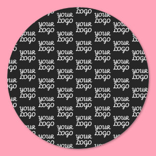 Your Logo   Simple Repeating Logo Pattern  Classic Round Sticker