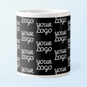 Your Logo   Simple Repeating Logo Pattern  Large Coffee Mug
