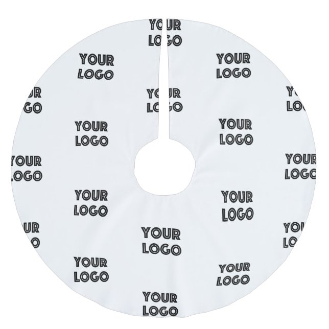 Your Logo | Simple Repeating Logo Replacement Brushed Polyester Tree Skirt (Front)