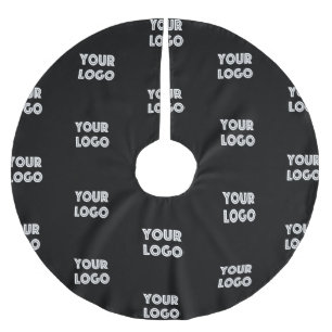 Your Logo   Simple Repeating Logo Replacement Brushed Polyester Tree Skirt