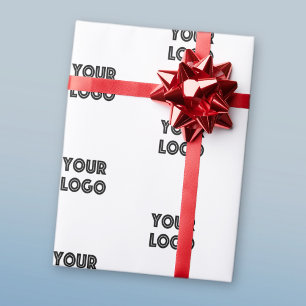 Your Logo Simple Repeating Logo Replacement Wrap Wrapping Paper