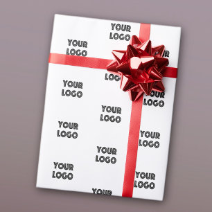 Your Logo Simple Repeating Logo Replacement Wrap Wrapping Paper