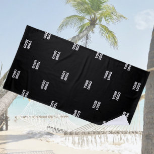 Your Logo Simple Repeating Logo   v2 Beach Towel