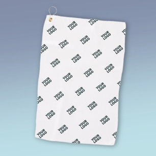 Your Logo Simple Repeating Logo White Golf Towel