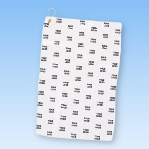 Your Logo Simple Repeating Logo White Golf Towel