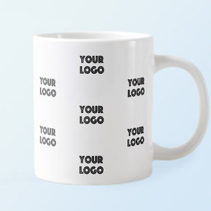 Your Logo Simple Repeating Logo White Large Coffee Mug
