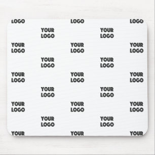 Your Logo Simple Repeating Logo White Mouse Pad