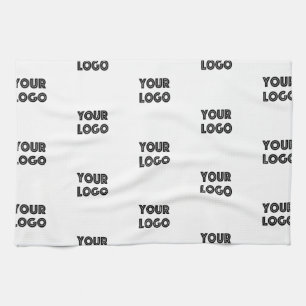 Your Logo Simple Repeating Logo White Tea Towel