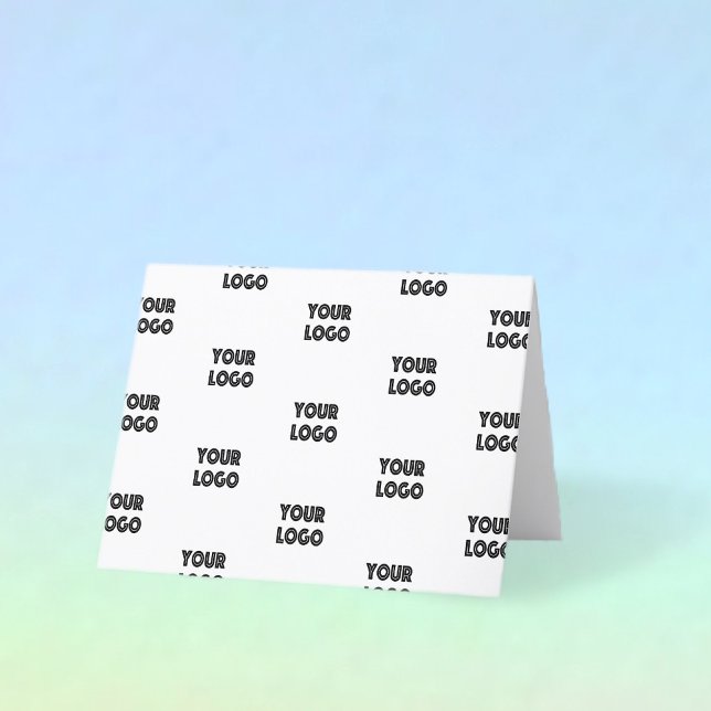 Your Logo Simple Repeating Logo | White Thank You Card (Creator Uploaded)