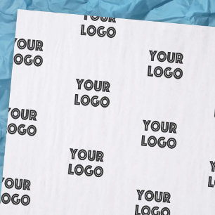 Your Logo Simple Repeating Logo   White Tissue Paper