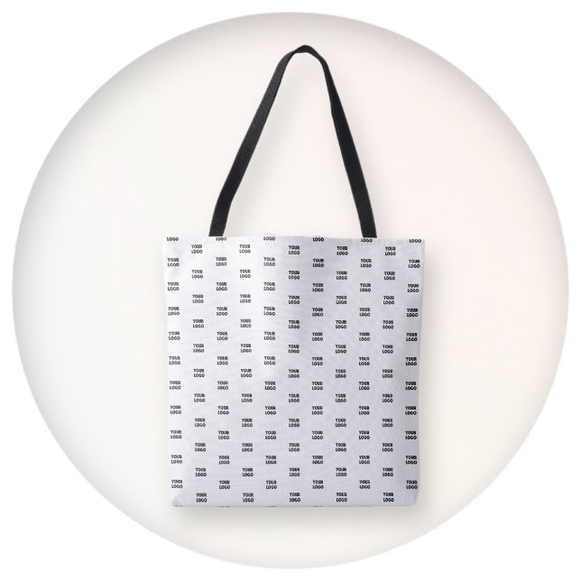 Your Logo Simple Repeating Logo | White Tote Bag (Creator Uploaded)