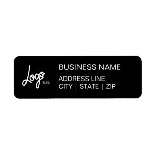 Your Logo Simple Return Address Labels   Black