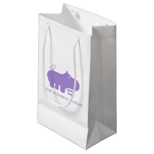 Your Logo & Slogan Purple Small Gift Bag