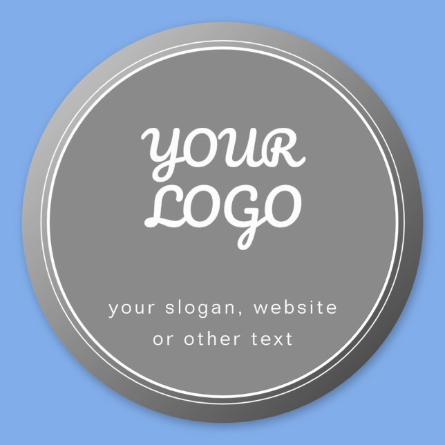 Your Logo Slogan Website & Unique Grey Gradient  Classic Round Sticker (Creator Uploaded)
