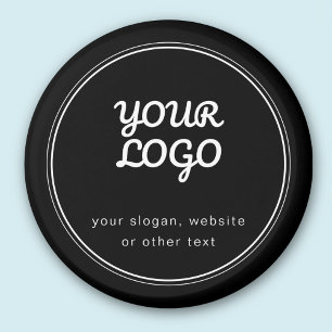 Your Logo Stylish Editable Black & White Magnet