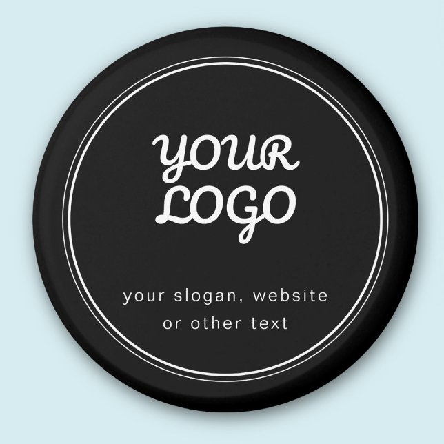 Your Logo Stylish Editable Black & White Magnet (Creator Uploaded)