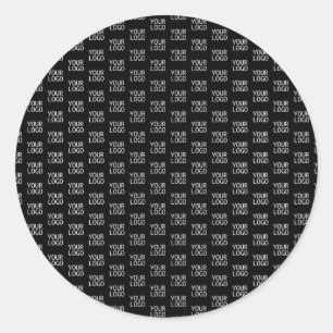 Your Logo   Stylish Half Step Pattern Classic Round Sticker