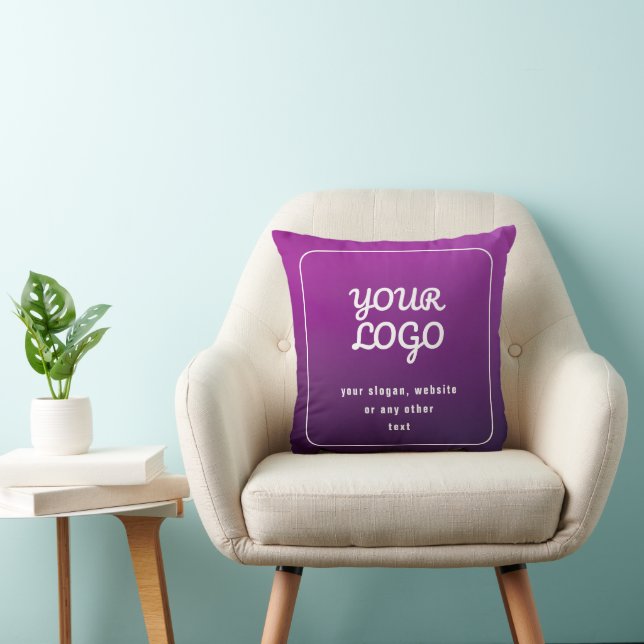 Your Logo & Stylish Light to Dark Purple Ombre Cushion (Chair)