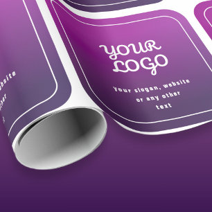 Your Logo & Stylish Light to Dark Purple Ombre Wrapping Paper