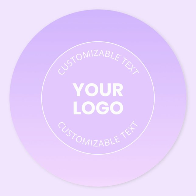 Your Logo | Subtle Lavender Ombre Gradient Classic Round Sticker (Creator Uploaded)
