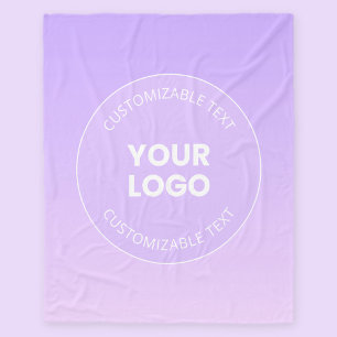 Your Logo   Subtle Lavender Ombre Gradient Fleece Blanket