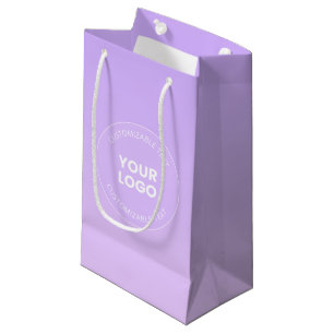 Your Logo Subtle Lavender Ombre Gradient Small Gift Bag