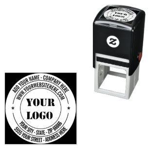 Your Logo Text Address Colour Round Stamp Template
