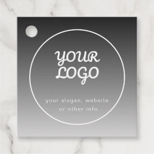 Your Logo & Text   Dark Grey Gradient Favour Tags