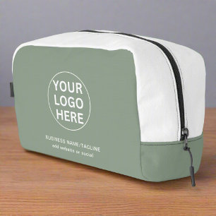 Your Logo & Text Here l Business Promo Sage Green  Dopp Kit