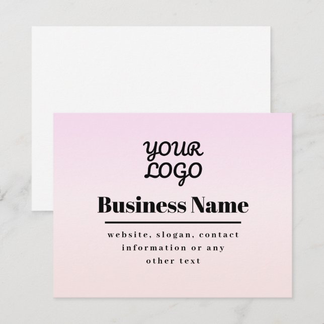 Your Logo & Text | Pink & Peach Ombre (Front/Back)