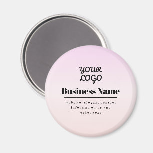 Your Logo & Text Pink & Peach Ombre Magnet