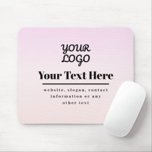 Your Logo & Text   Pink & Peach Ombre Mouse Pad