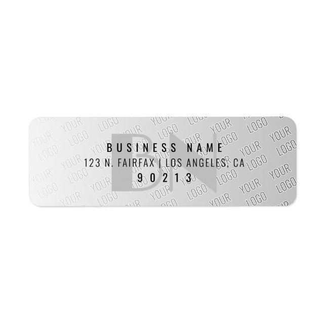 Your Logo Tiled | Grey Gradient Return Address (Front)