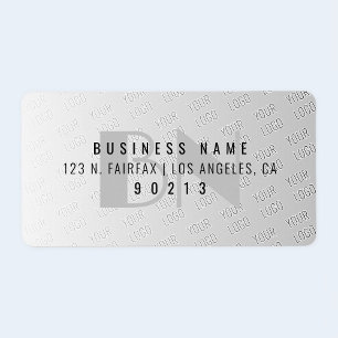 Your Logo Tiled   Grey Gradient Return Address Label