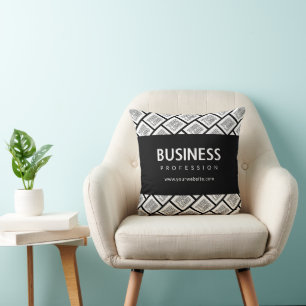 Your Logo Tiled Pattern & Editable Business Name  Cushion