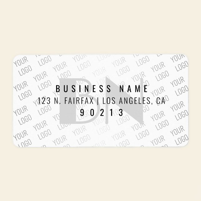 Your Logo Tiled White Gradient Return Address Label (Creator Uploaded)