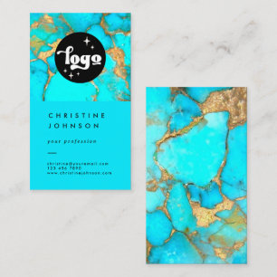 your logo turquoise stone business card
