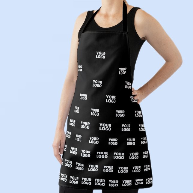 Your Logo Unique Arch Pattern | Black (editable) Apron (Creator Uploaded)