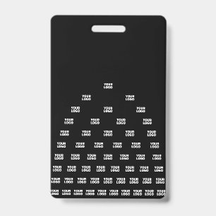 Your Logo Unique Arch Pattern   Black (editable) ID Badge