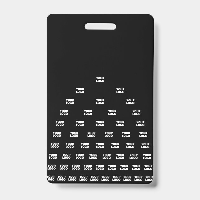 Your Logo Unique Arch Pattern | Black (editable) ID Badge (Front)