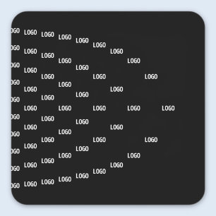 Your Logo Unique Arch Pattern   Black (editable) Square Sticker