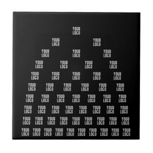 Your Logo Unique Arch Pattern   Black (editable) Tile