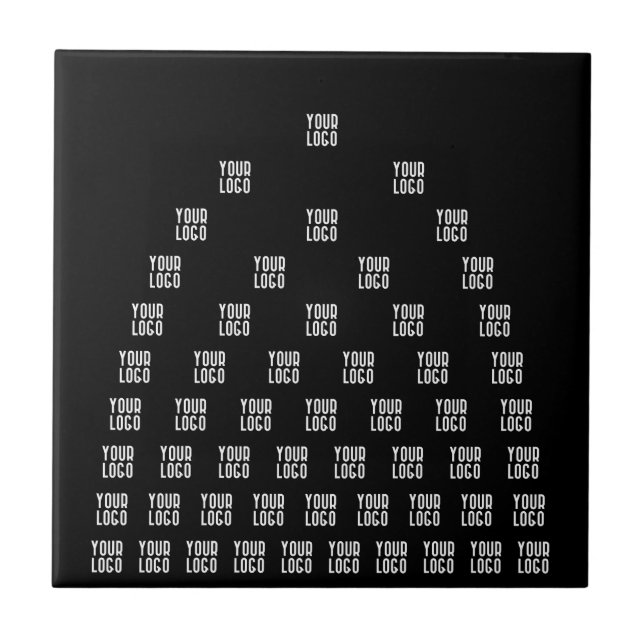 Your Logo Unique Arch Pattern | Black (editable) Tile (Front)