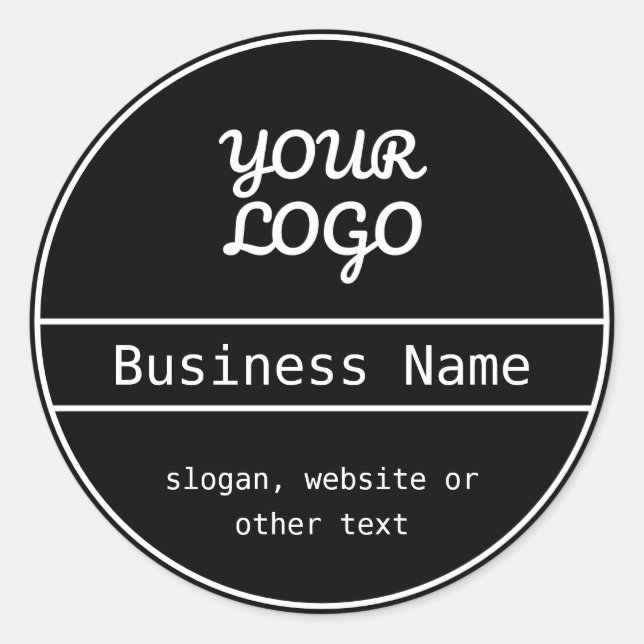 Your Logo | Unique Editable Business Design Classic Round Sticker (Front)