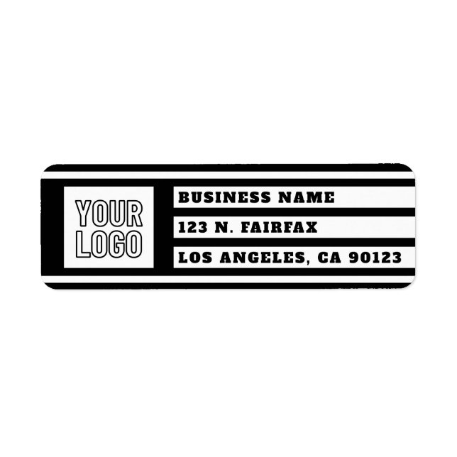 Your Logo Unique Geometric Stripes | Black & White (Front)