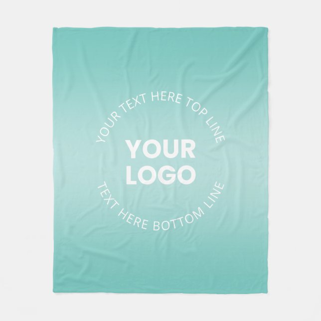 Your Logo w/Editable Any Colour Gradient  Fleece Blanket (Front)