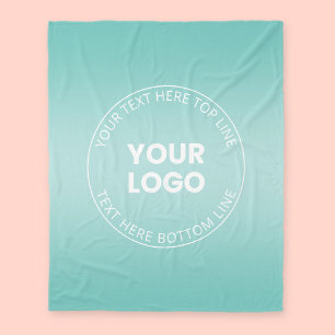 Your Logo w/Editable Any Colour Gradient  Fleece Blanket