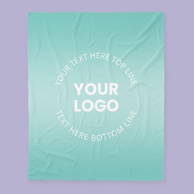 Your Logo w/Editable Any Colour Gradient  Fleece Blanket (Creator Uploaded)